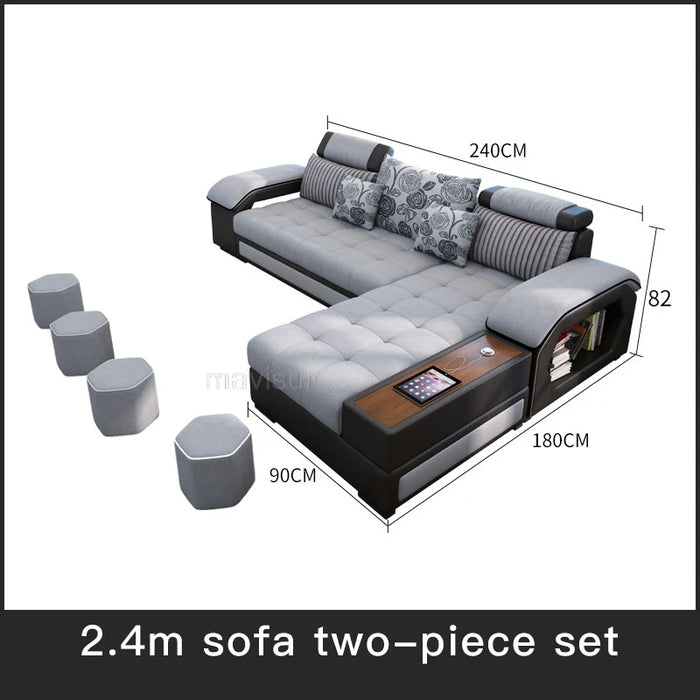 Modern Multifunctional Corner Sofa Set Living Room Minimalist Sofa L Shape 3 Seat Couch Luxury Fauteuils Salon Furniture Home