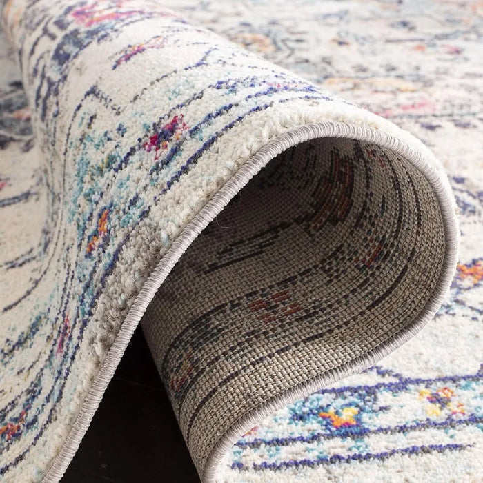 Boho Chic Medallion Distressed Design Carpet Living Room Decor Non-Shedding & Easy Care & Blue Decoration Home Freight free