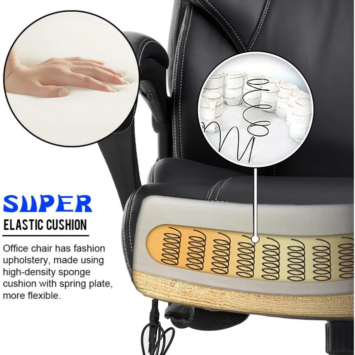 BESTOFFICE FURNITURE Big and Tall Office Chair 400lbs - Heavy Duty Metal Base Ergonomic Massage Desk Chair with Lumbar Support