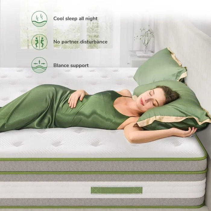 Novilla Queen Mattress 12 Inch Hybrid Pillow Top Queen Size Mattress in A Box with Gel Memory Foam Individually Wrapped Pocket