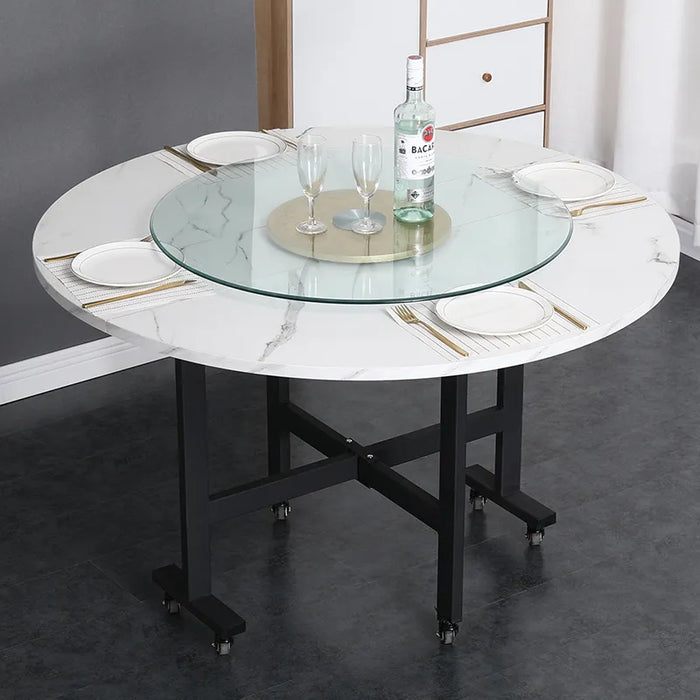 Round Stone Kitchen Dinning Tables Foldable Chairs Mobile Luxury Dinning Tables Outdoor Set Modern Mesa Plegable Home Furniture