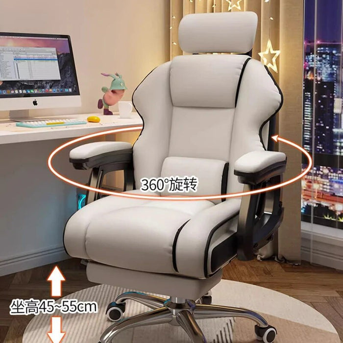 Modern Waiting Computer Office Chair Gamer Ergonomic Leather Wheels Rolling Armchairs Mobile Conference Cadeira Office Supplies