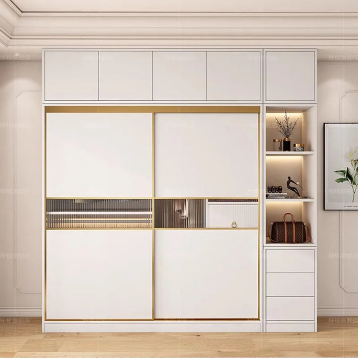 Modern Luxury Wardrobe Storage Multifuncion Wooden Bedroom Wardrobe Organizer Portable Ropero Armable De Ropa Room Furniture