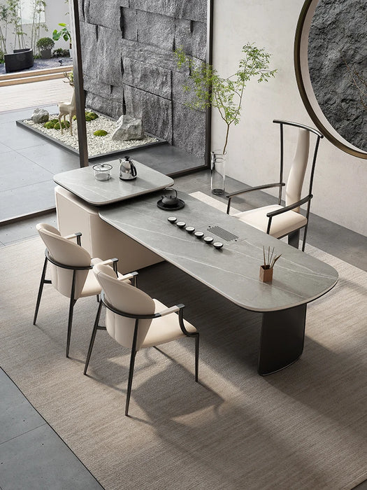 Modern luxury tea table design sense rock plate high-grade atmosphere desk tea table