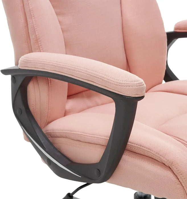Executive High Back Office Chair with Lumbar Support Ergonomic Upholstered Swivel Gaming Friendly Design, Microfiber