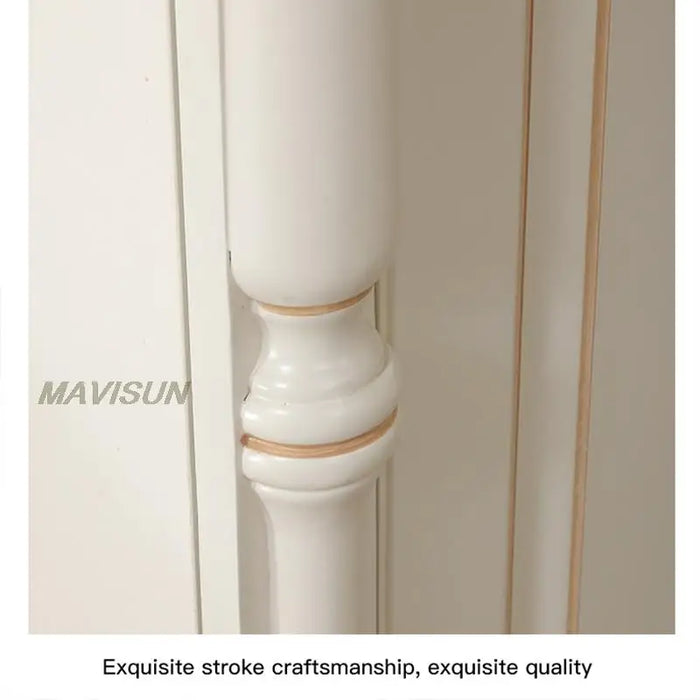 Modern Minimalist Solid Wood Wardrobe Closet Spacious Storage Cabinet For Clothes European Style Bedroom 4-Door Furniture