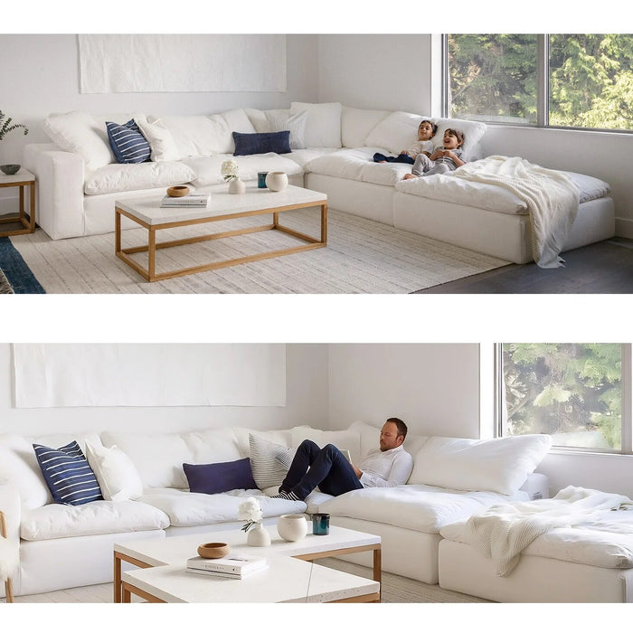 Modular Cloud Puff Sofa Sectional Couch Modular Sofa Convertible Wide Chaises Lounge Chair Couch with Pillows Living Room Sofa