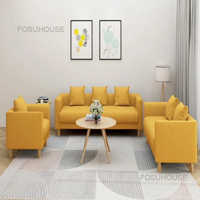 Nordic Fabric Living Room Sofas Simple Bedroom Modern Single Living Room Sofas Lazy Leisure Armchair Divano Letto Furniture