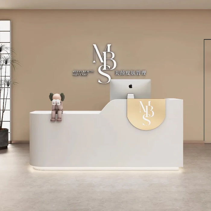 Standing Beauty Reception Desk Cashier Checkout Coffee Luxury Mobile Reception Desk Executive Mostrador Oficina Furniture HDH