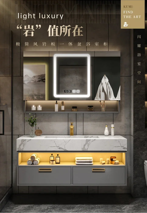 Bathroom Furniture Solid Wood Cabinet With Sink Wash Basin With And Mirror Vanity Toilet Simple Modern Washbasin Light Luxury Sl