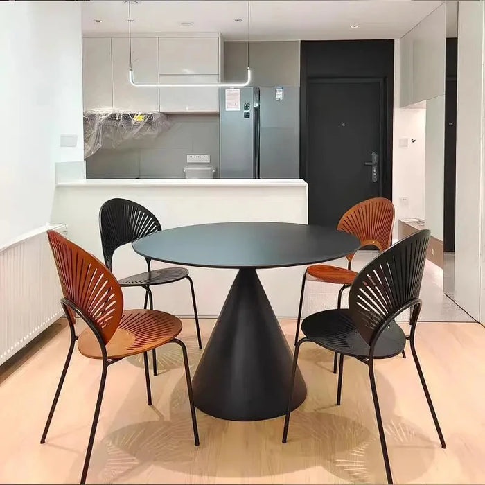 Modern Round Dining Table Dressing Embedded Turntable The Office Negotiation Table Has Four Chairs Mesa Plegables Home Furniture
