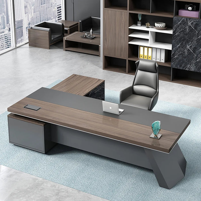 Single Person CEO Desk Manager Office Furniture L Shaped Office Table Home Gaming Square Computer Study Office Standing Desk