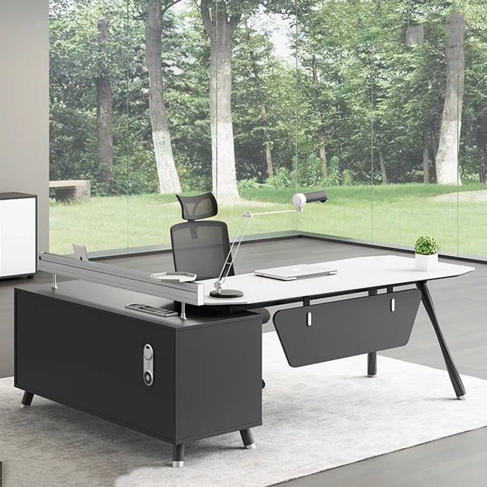 Drawers Writing Office Desk Executive Study Conference Workflow Office Desk Monitor Scrivania Bianca Fashionable Furniture HDH