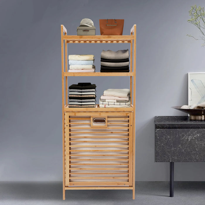 4 Tier Laundry Hamper Basket Laundry Room Shelves Hampers with Removable Baskets Laundry Sorter Bedroom Bathroom Storage Shelf