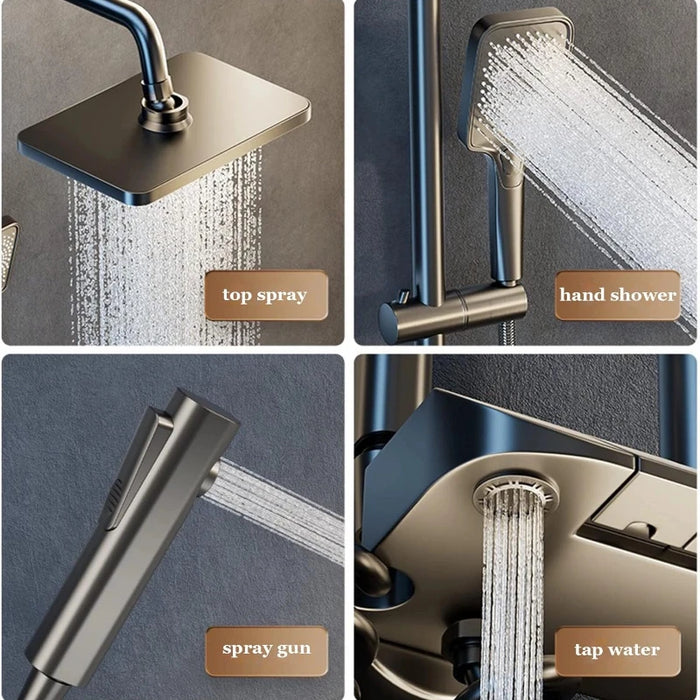 Bathroom Shower Full Set Digital LED Bathroom Shower Full Set Bathtub Shower System Rain Pressurized Hot Cold Shower Sets
