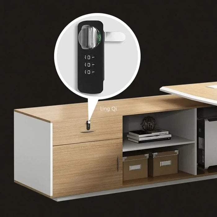 L Shaped Executive Boss Office Desk Reception Corner Home Storage Computer Desks Filing Cabinets Mesa Escritorio Home Furniture