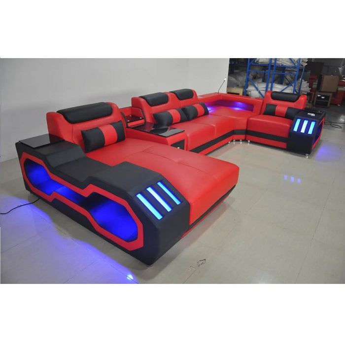 New arrival living room furniture top quality living room sofa set Red color leather sofa