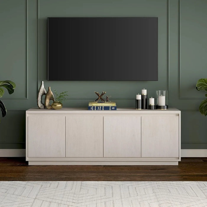 Living room TV cabinet, floor standing TV cabinet with 4 cabinets, 68 inches wide, white