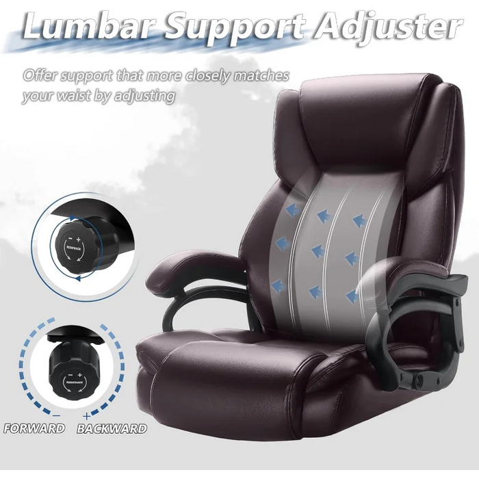 Waleaf Big and Tall Office Chair 500lbs, Adjustable Lumbar Support Executive   with High Back, Ergonomic Heavy Duty O
