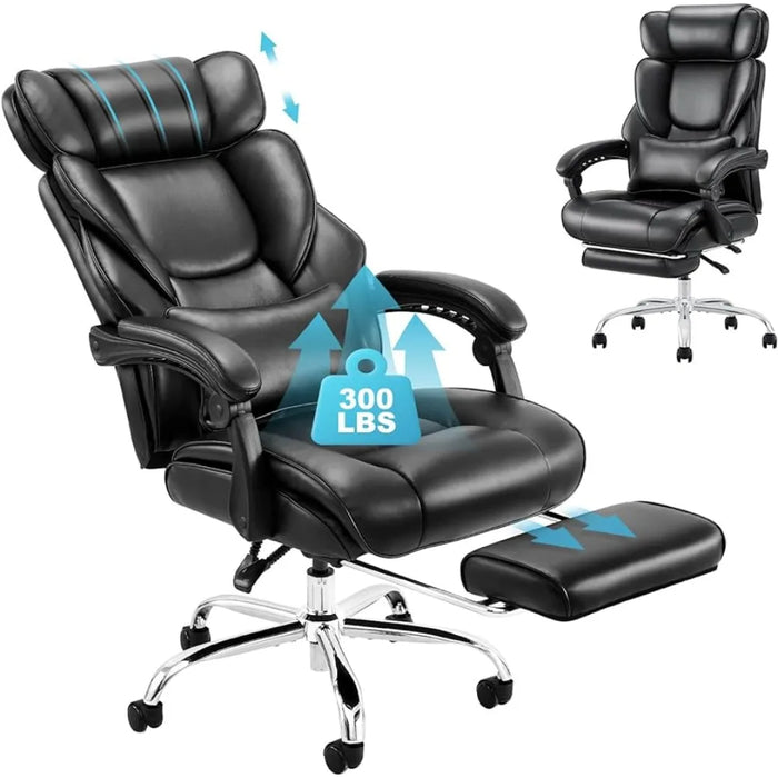 COLAMY Office Chair with Footrest-Ergonomic High Back Design Executive Computer Desk Chair with Removable