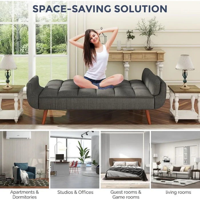 Futon Sofa Bed-Convertible Couch Loveseat Sleeper for Living Room, Bedroom, Studio, Apartment, Dorm, Home Office