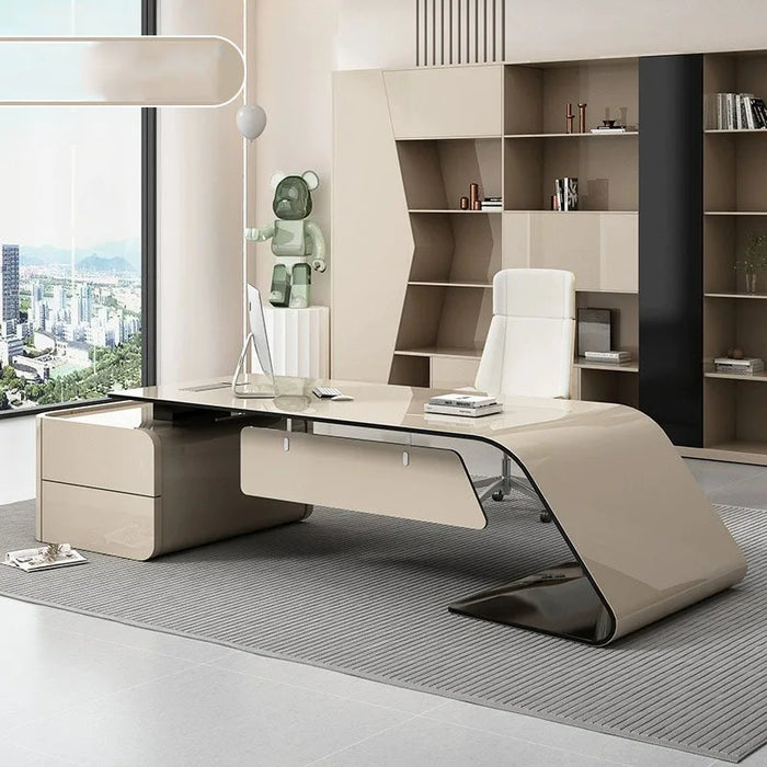 Executive Converter Office Desks Computer Study Drawers Desktops Writing Storage Executive Shelf Mesa De Escritorio Furniture