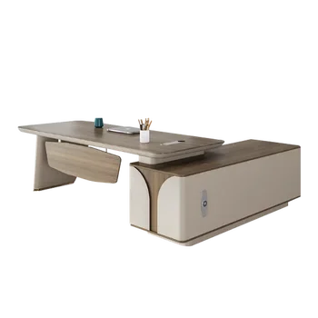 Liyu High End Commercial Furniture Unique Modern Design Office Furniture General Manager Wooden Executive Table Desk Elegant