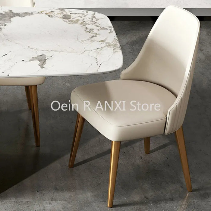 Dresser Kitchen Bedroom Dining Chairs Nordic PU Leather Gold Ergonomic Dining Chairs Modern Luxury cadeira Home Furniture WK