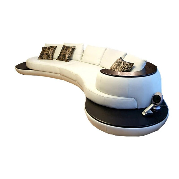 Top Grain Genuine Leather Sofa with Corner Sectional Modern Italian Leather Couch Big Arc Shape Living Room Sofas Set
