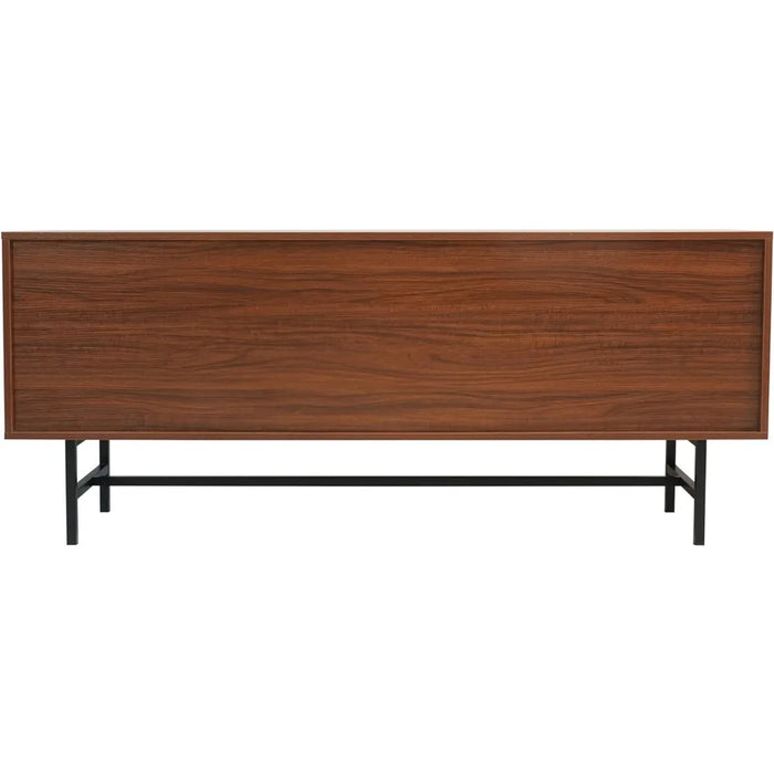 Mid-Century Modern Rectangular TV Stand With Enclosed Storage and Powder-coated Iron Legs Tv Stand Living Room Furniture Cabinet