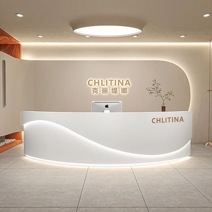 Acrylic Reception Desk Counter Supermarket Advisory Nail Standing Consul Reception Desk Front Desk Empfangstheke Bar Furniture