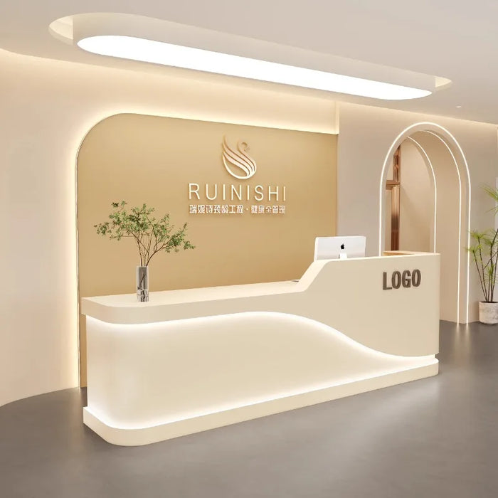 Modern Podium Reception Desks Office Gym Information Parental Advisory Bar White Reception Desks Luxury Mostrador Furniture