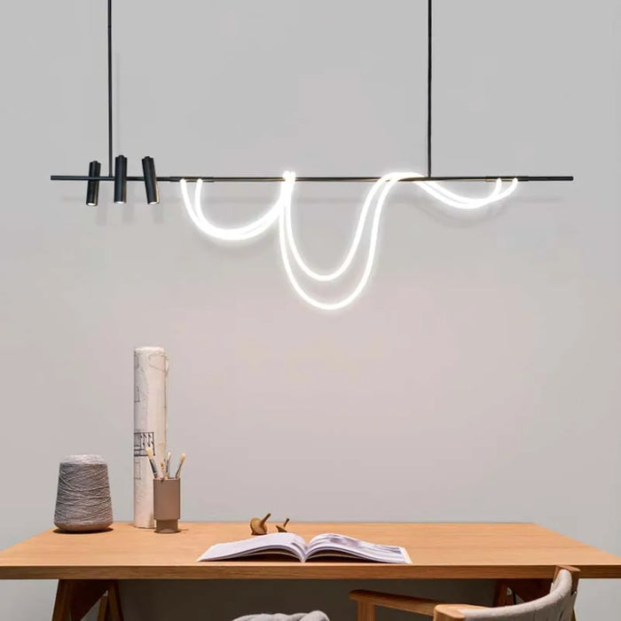 Modern minimalist Scandinavian LED strip lights pendant lights design sense high-grade spotlights island dining room lights
