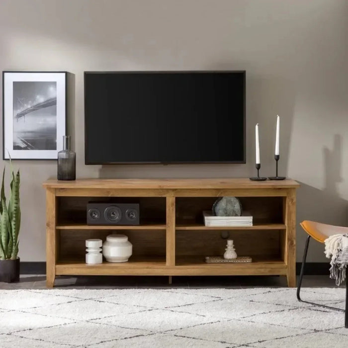 Classic TV Stand for TVs Up To 65 Inches, 58 Inch, Barnwood Modern Living Room Furniture Cabinet