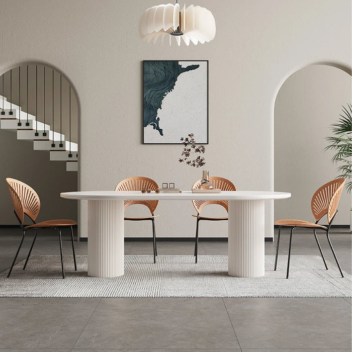 Design Nordic Dining Table Luxury Simple Oval Slate Coffee Tables White Modern Mesa Comedor Meuble Kitchen Furniture YX50CZ