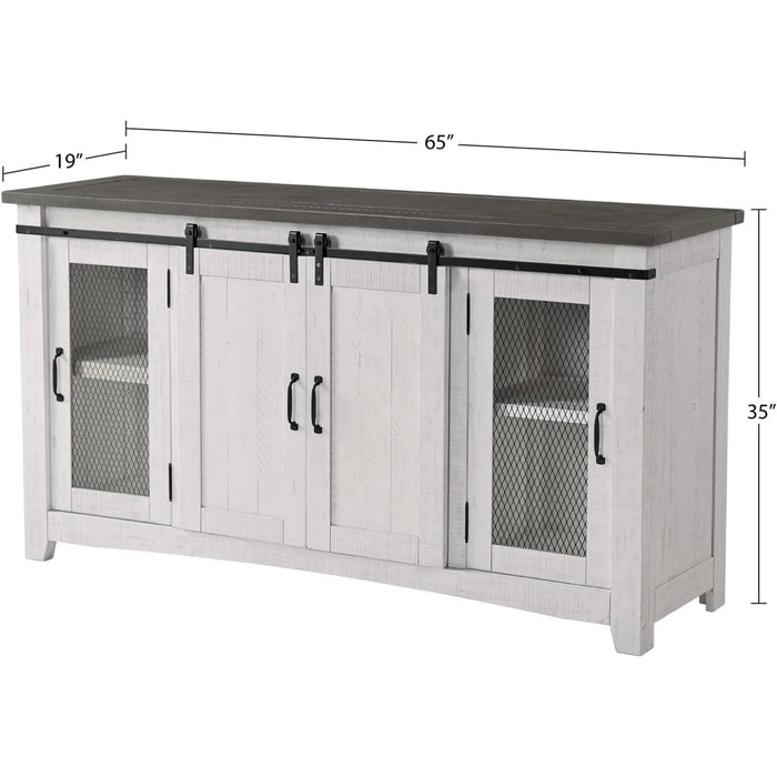 Martin Svensson Home Hampton TV Stand, White Stain with Grey Stain Top