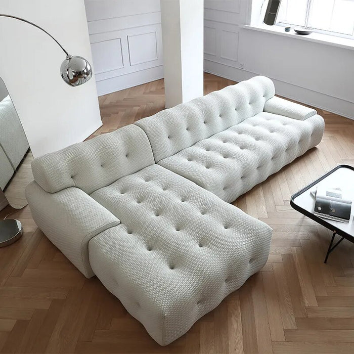 Italian Minimalist 3d Fabric L shaped Corner Sofa Designer Nordic Square High end Luxury Big Sofa Set Living Room Furniture