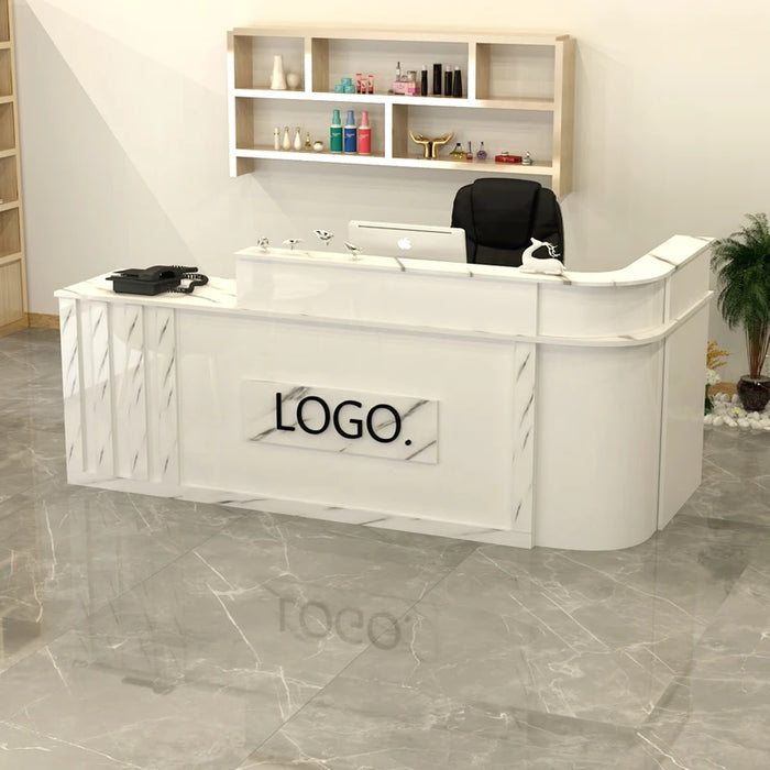 Luxury Lectern Reception Desk Front Parental Advisory White Information Reception Desks Clinic Conference Escritorio Furniture