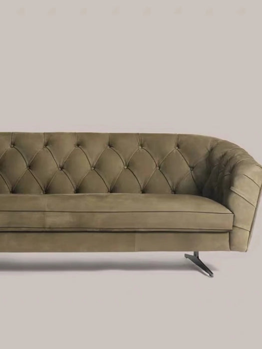 Light luxury sofa villa living room hotel Italian modern semi-circular combination leather sofa