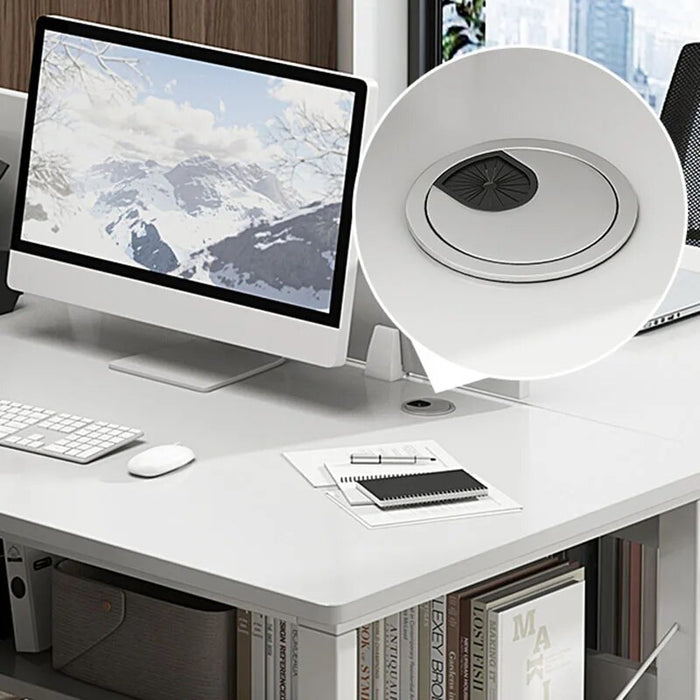 Bookshelf Setup Office Desk Storage Standing White Floor Computer Desks Free Shipping Reception Mesa De Computador Furniture