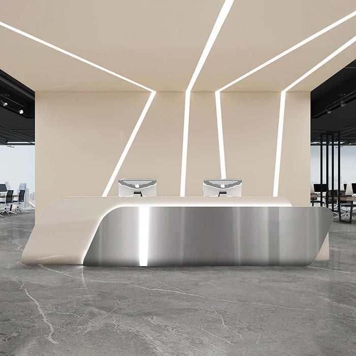 Checkout Front Desk Reception Counter Modern Beauty Salon Reception Commercial Bar Clinic Theke Rezeption Commercial Furniture