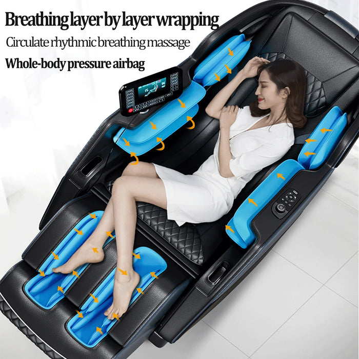 Massage Chair 4d Heating Zero Gravity Full Body Airbags Long SL Track Whole Body Massage Relax Bluetooth Speaker New Year Gift