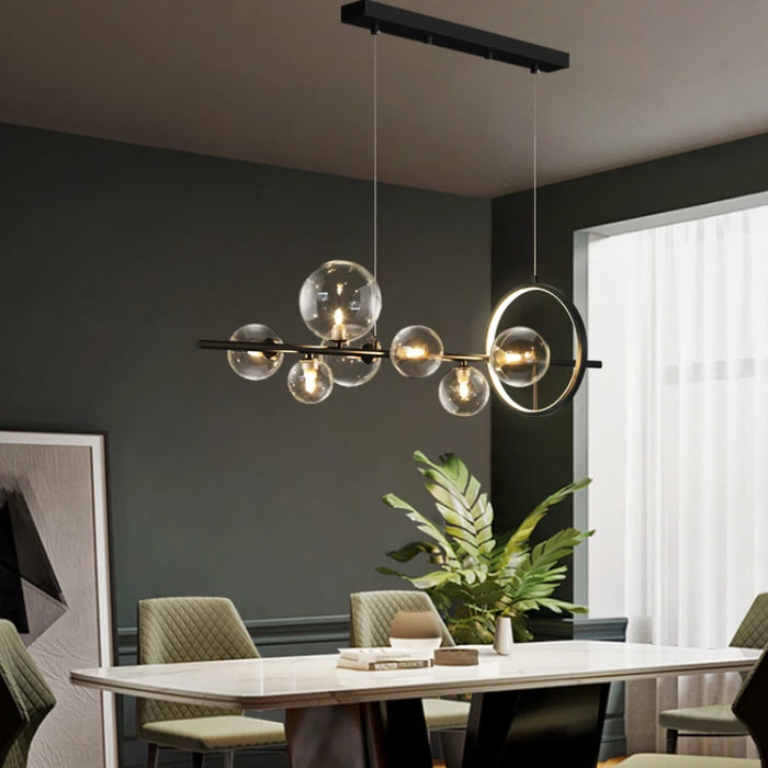Nordic Modern LED Novelty Glass Bubble Chandelier Dining Room Lamp Office Lighting Kitchen Island Home Decoration Hanging Lights