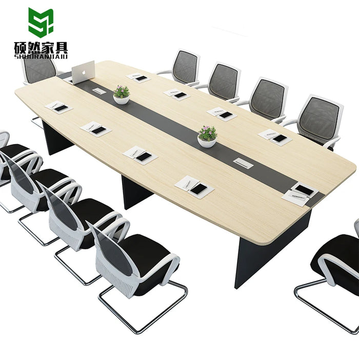 Table and chair combination company meeting 6-10 people conference table office long table simple modern training