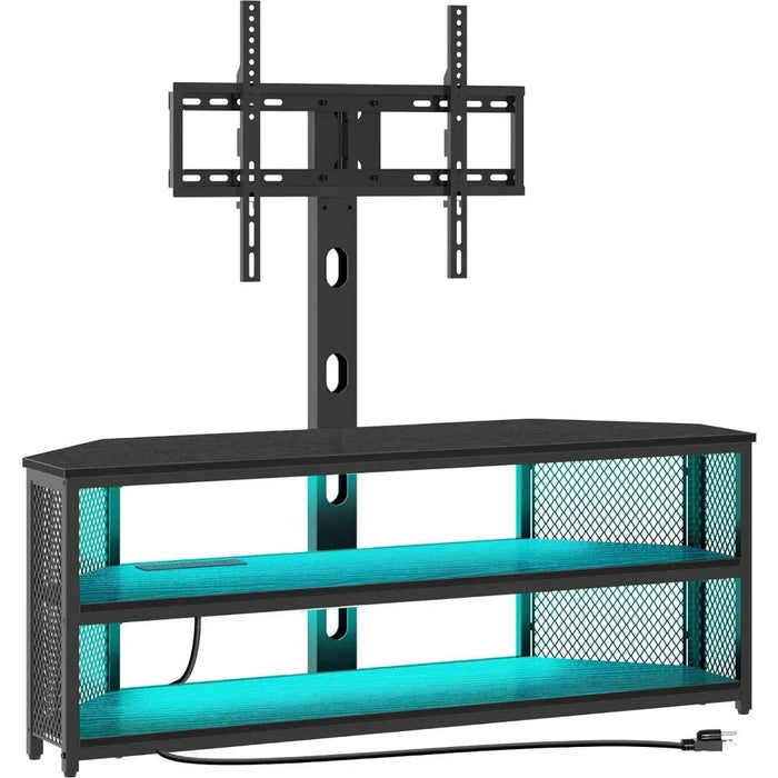 Swivel TV Stand Mount With LED Lights for 32/45/55/60/65/70 Inch TVs Tv Stand Living Room Furniture Home Stands Modern