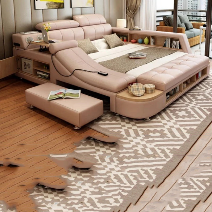 Nordic Queen Modern Bed Large Villa Master Massage Electric Bed Storage Multifunctional Muebles Para Dormitorio Home Furniture