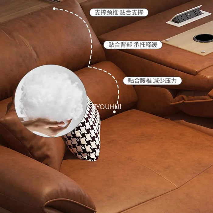 Luxury Electric Reclining Sofa Multifunction Nordic Cinema Adult Lounge European Couch Elegant Minimalist Muebles Home Furniture