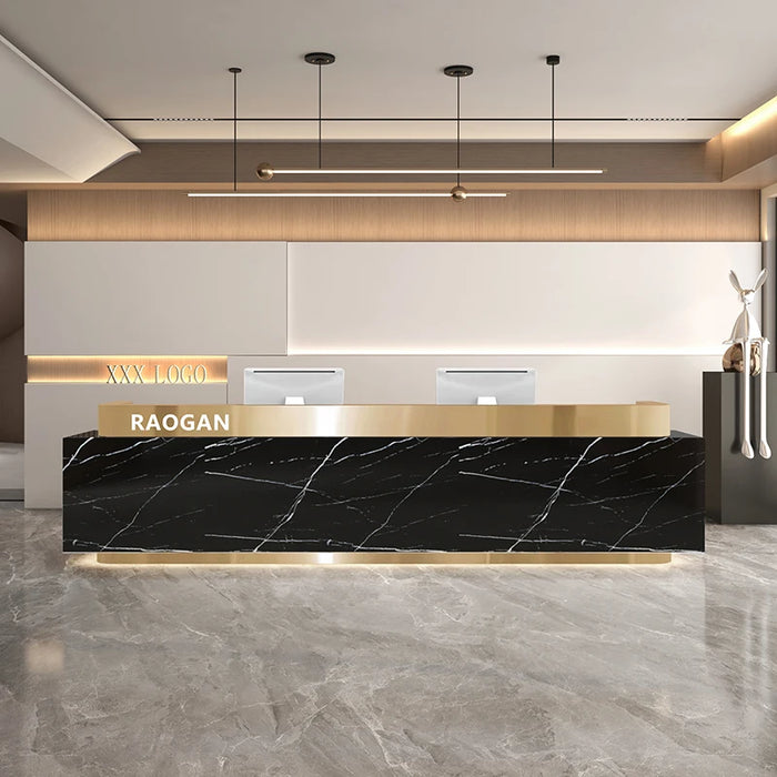 Luxury Reception Desk Advisory Counter Podium Cabinet Register Checkout Cashier Table Front Desk Bureau Meuble Salon Furniture