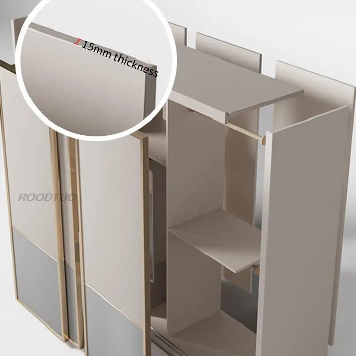 Sliding Door Wardrobe Nordic Modern Home Furniture Bedroom Desk Dresser In One Combination Light Luxury Corner Wardrobe