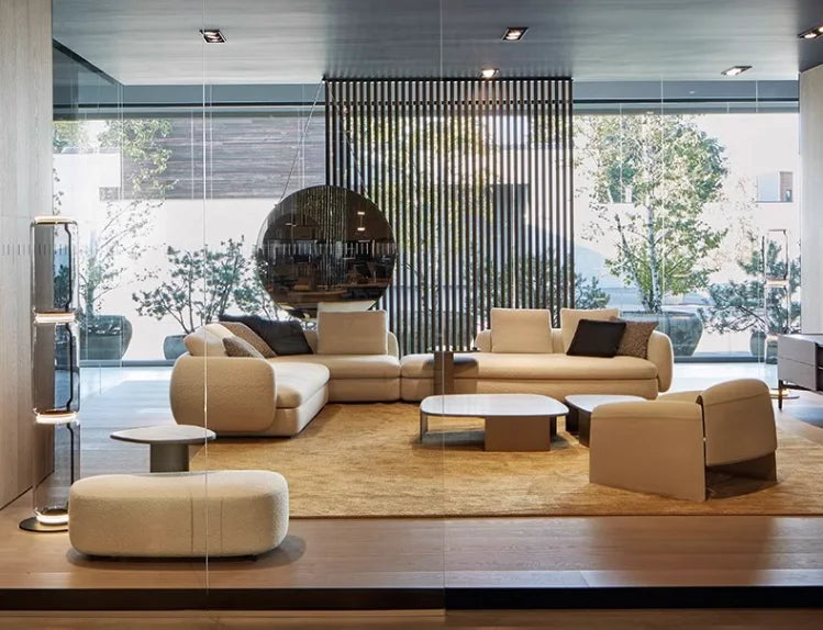 Modern light luxury designer Nordic shaped port style Italian curved sofa